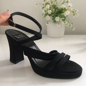 NINE WEST Womens Black Heeled Strappy Sandals Size 6.5